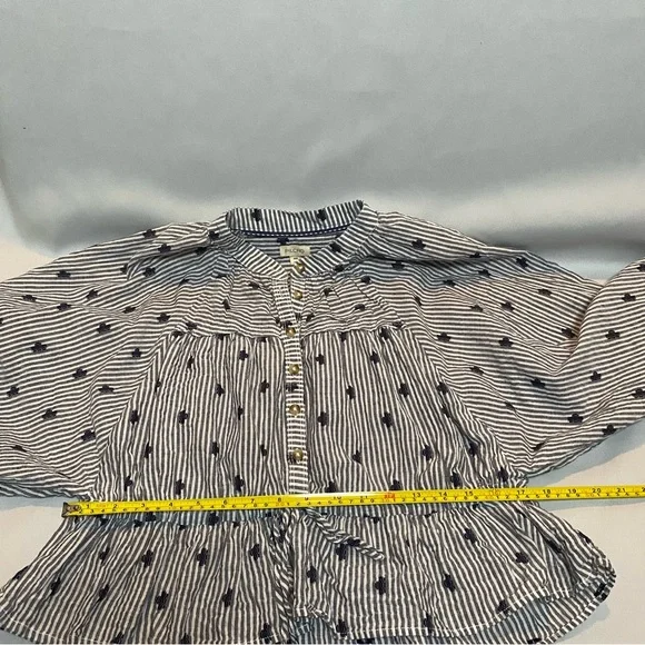 Anthropologie Pilcro Ruffle Balloon Long Sleeve Top Shirt Drawstring Boho XXS - Picture 9 of 12